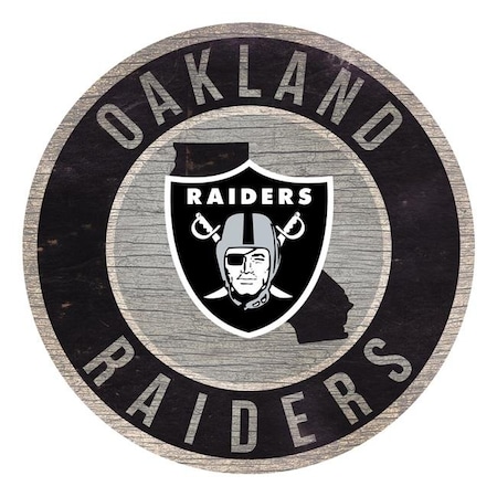 Fan Creations Oakland Raiders Sign Wood 12 Inch Round State Design 7846020226